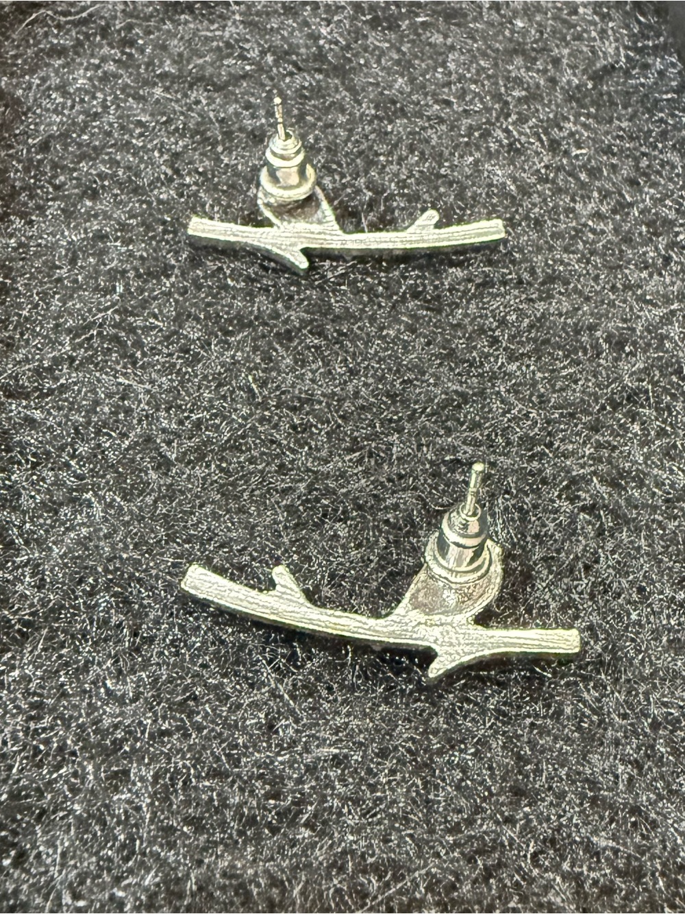 Silver Bird-on-Branch Earrings - Picture 2 of 3